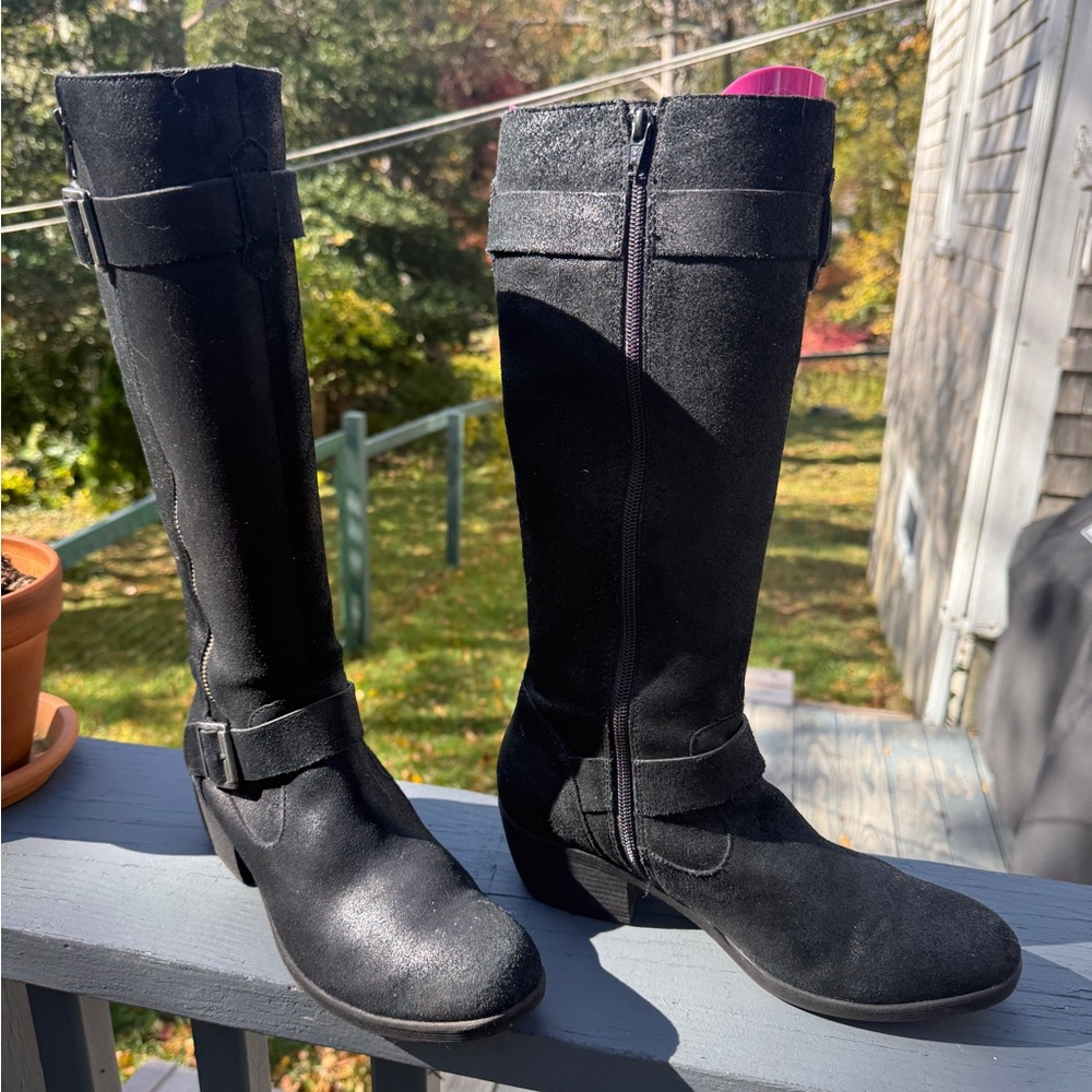 Kork Ease Brand Suede Black Knee-High Women's Boots